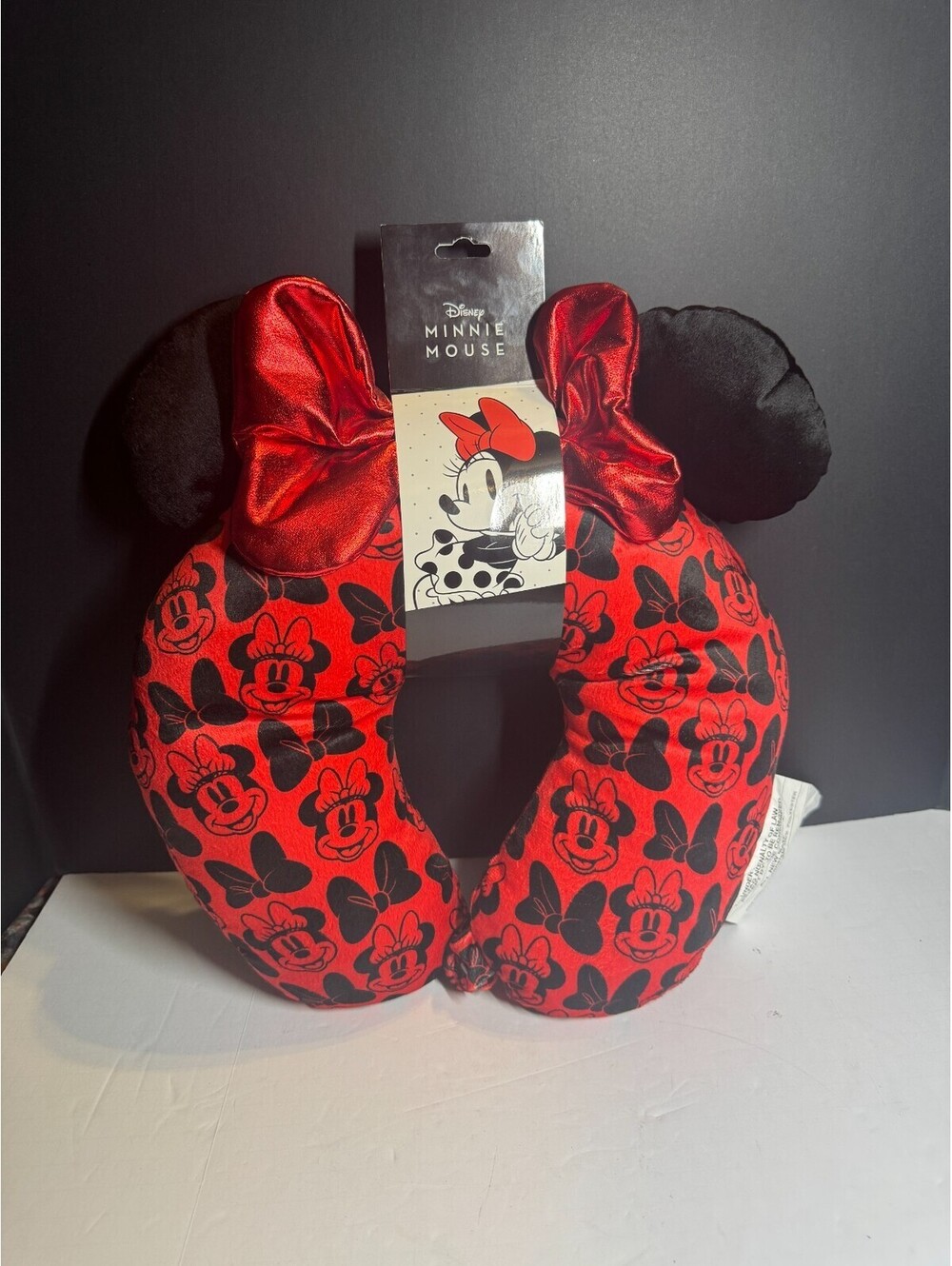 Disney Minnie Mouse Adorable Red Travel Pillow 11” X 13” New